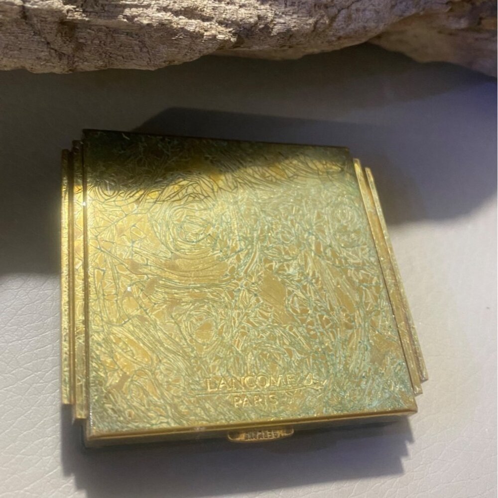 Vintage Collectible ONLY  Lancôme Paris Gold Compact Mirror Ornate Design